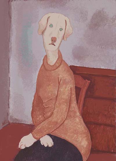 Modiglianiー座るジャンヌ・エビュテルヌの肖像s