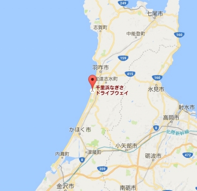 千里浜　地図
